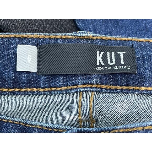 Kut From the Kloth Jeans Size 6 Donna Midrise Crop Skinny Distressed Raw Hem NWT - Picture 6 of 8